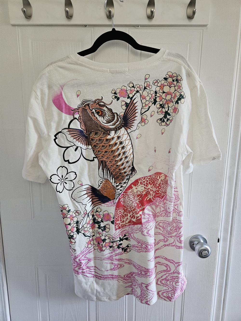 Koi Fish Graphic/ Embroidery  Short-Sleeve Tee - TMT